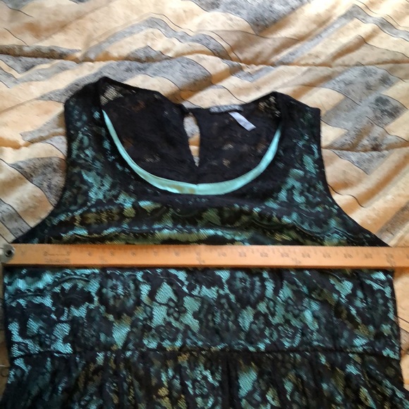 Turquoise & black lace overlay juniors xl dress. - Picture 8 of 10